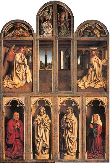 Jan Van Eyck Closed view, back panels Germany oil painting art
